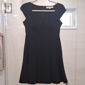 LOFT Black Cap Sleeve Mini Dress